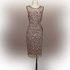 Adrianna Papell Women beaded knee length cocktail dress
